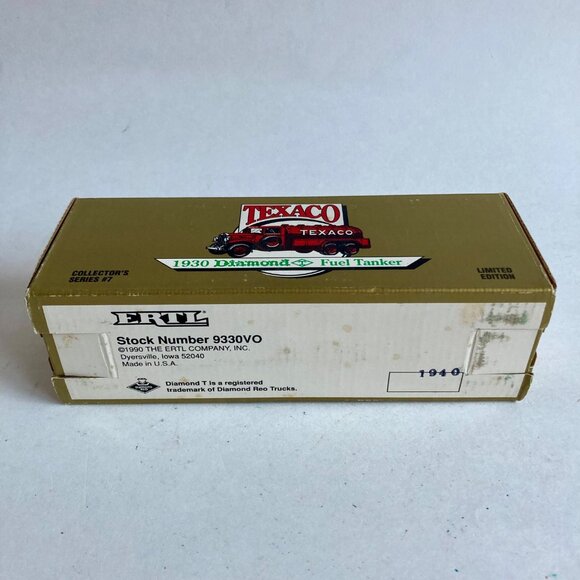 Vintage Ertl Texaco 1930 Diamond Fuel Tanker #7 Coin Bank w/ KEY! - Picture 7 of 9